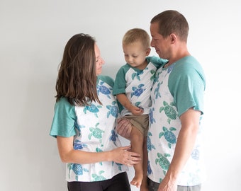 ON SALE!! Unisex Child and Adult Sea Turtle Raglan T-Shirt