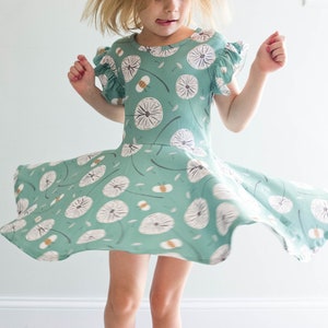 Flying Dandelion Floral Sleeveless Dress