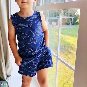 ON SALE! Tank top and Shorts Outfit - Shark