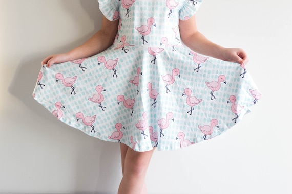 Vestido Flamingo Twirl - Etsy México Vestido Flamingo Twirl - Etsy México