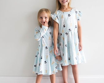 ON SALE!!! Ice Cream Cone Snowman Twirl Dress