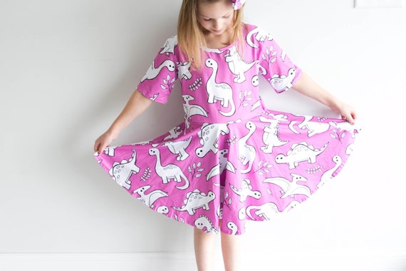 Robe rose motif dinosaure Etsy France