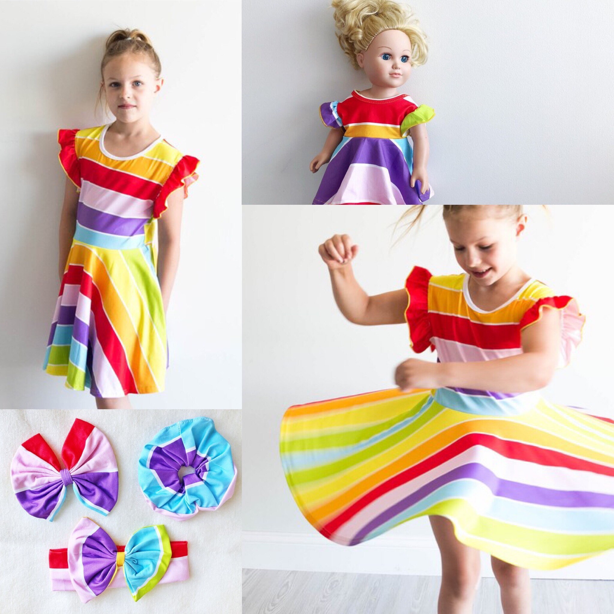 ON SALE! Rainbow Stripe Twirl Dress - Etsy