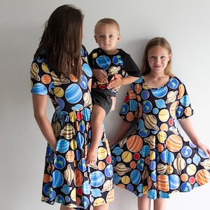 Adult Dress with Pockets - Solar System - Planets