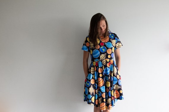 Vestido Adulto con Bolsillos Sistema Solar Planetas Etsy Mexico