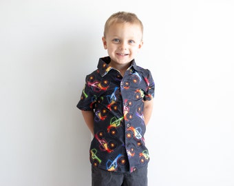 Collared Dress Shirt - Monster Trucks