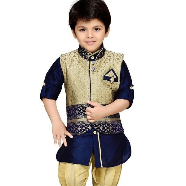 Kids Indian Wear Kurta pyjama-gilet in Bollywood-stijl voor jongens