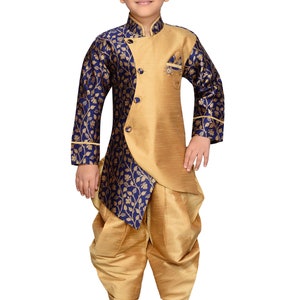 Jongens pakistaanse shalwar kameez Jonge jongens Eid speciale kurta Pyjama Kleding Jongenskleding Kledingsets Jongens Indian Silk Kurta Pyjama Etnische jongens Sherwani Traditionele Outfit 