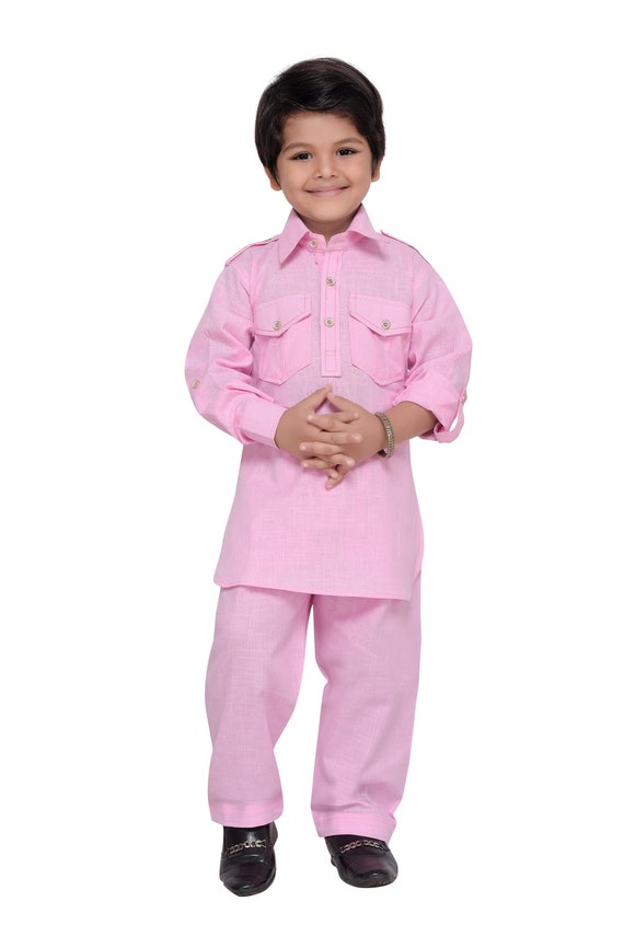 Boys Ethnic Wear Pathani Suit for Kids Boys Pink Cotton Kurta Pajama Traditional Pathani Suit for Boys Kid Kurta Pajama Etsy Canada