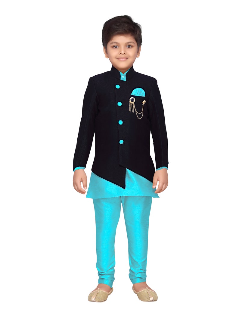 AJ Dezines Kids Indo Western Sherwani Set For Boys image 0