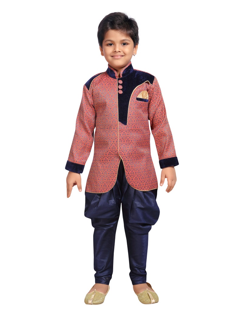 Kids Indian Bollywood Style party wear Sherwani set for boys image 0