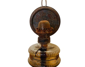 アンティークの非常に珍しい古いランプ、アンティークの収集価値のあるオイルランプ、インダストリアルな装飾