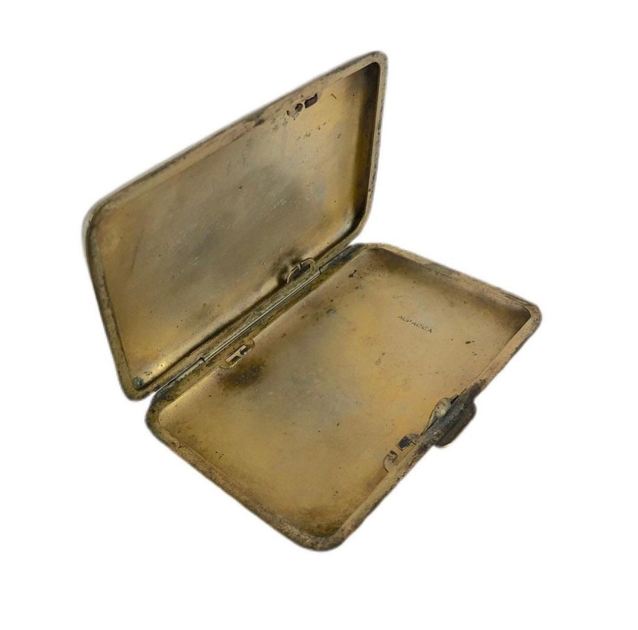 alpacca cigarette case 1950s Mid Century Vintage Alpacca Cigarette Case / Vintage Cigarette Box / Tobacco  Case
