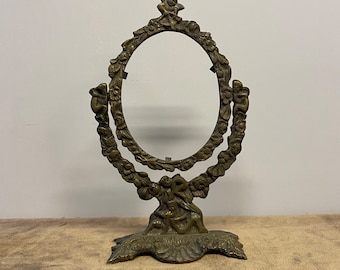 1940s Antique Brass Photo Frame, Vintage Photo Frame, Antique Brass Frame