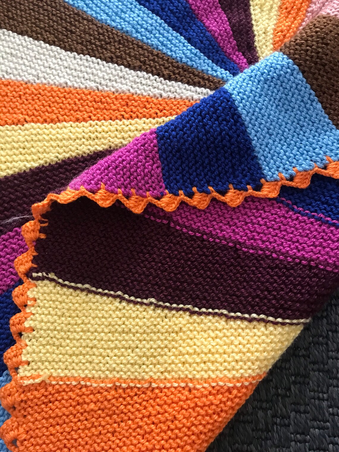 Vintage 80s Handmade Round Rug / Handknit Wool Rug / Colorful Rug ...