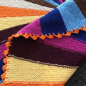 Vintage 80s Handmade Round Rug / Handknit Wool Rug / Colorful Rug ...