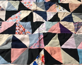 Vintage Quilt Table Runner Throw Couch Blanket / Quilt Bed Runner Colorful Patchwork