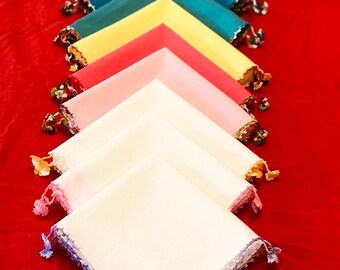 Vintage Cloth Napkins / 1960s Napkins / Colorful Cotton Napkins / Home Decor / Rustic Decor / Farmhouse Decor / Cloth Napkins