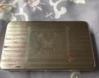 1980s Vintage Cigarette Tobacco Case / Vintage Cigarette Box