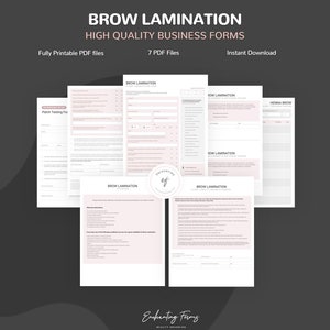 Brow Lamination Forms, Brow Consultation & Consent Forms, Brow Lift ...