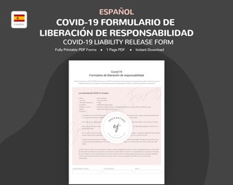 Spanish Covid-19 Liability Release Form (Instant Download PDF)