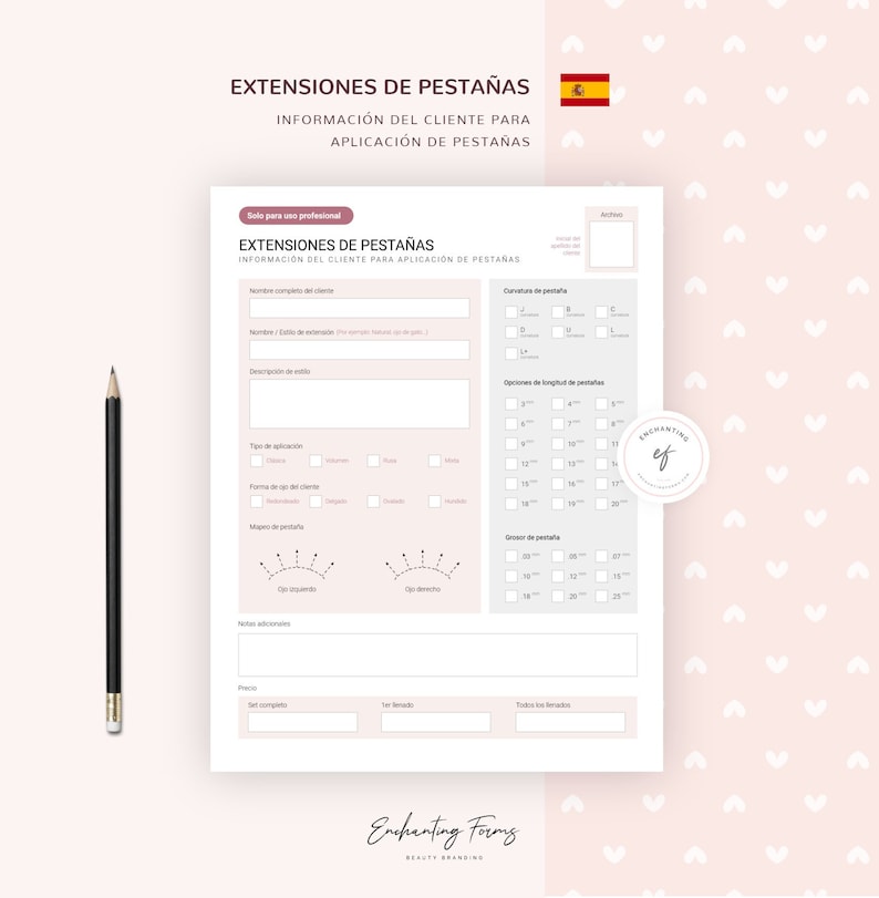 SPANISH ESPAÑOL Lash Extension Consultation Forms Client Etsy