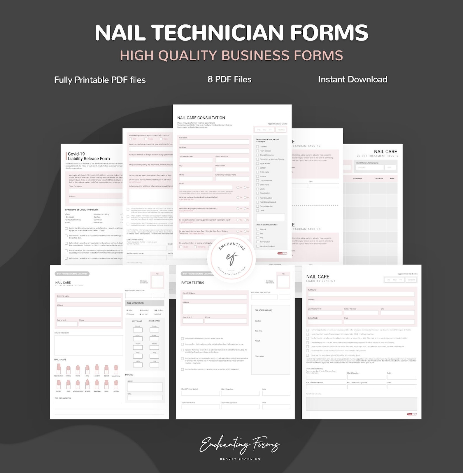 Nail Technician Consultation Forms Nail Artist Consent Forms Etsy