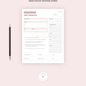 Skin Patch Testing Form for Esthetician, Instant Download PDF after purchase (English) image 3