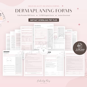 Dermaplaning Forms, Facial Consultation Form, Esthetician Forms, Dermaplaning Consent Forms, Beauty Business Forms, Instant Download PDF