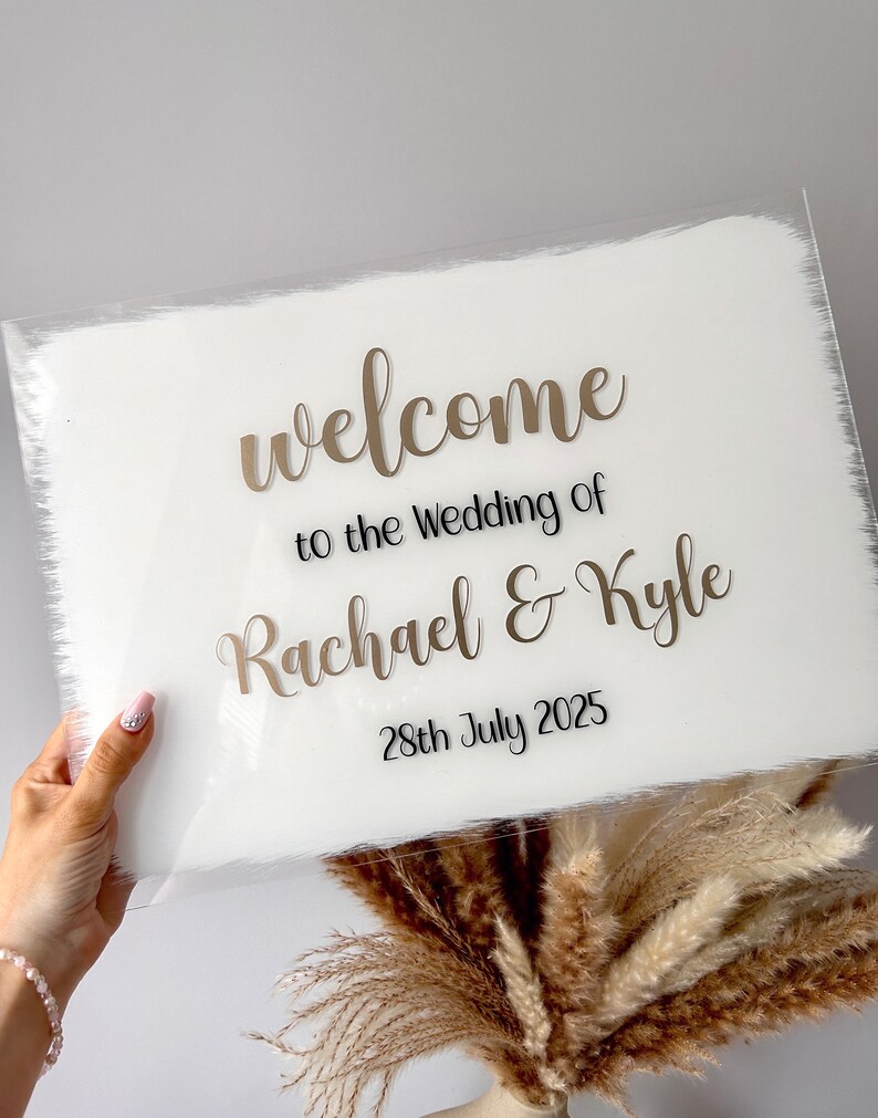Welcome Rachae Personalised Acrylic Welcome Sign, Hand-painted Event Decor - Etsy UK