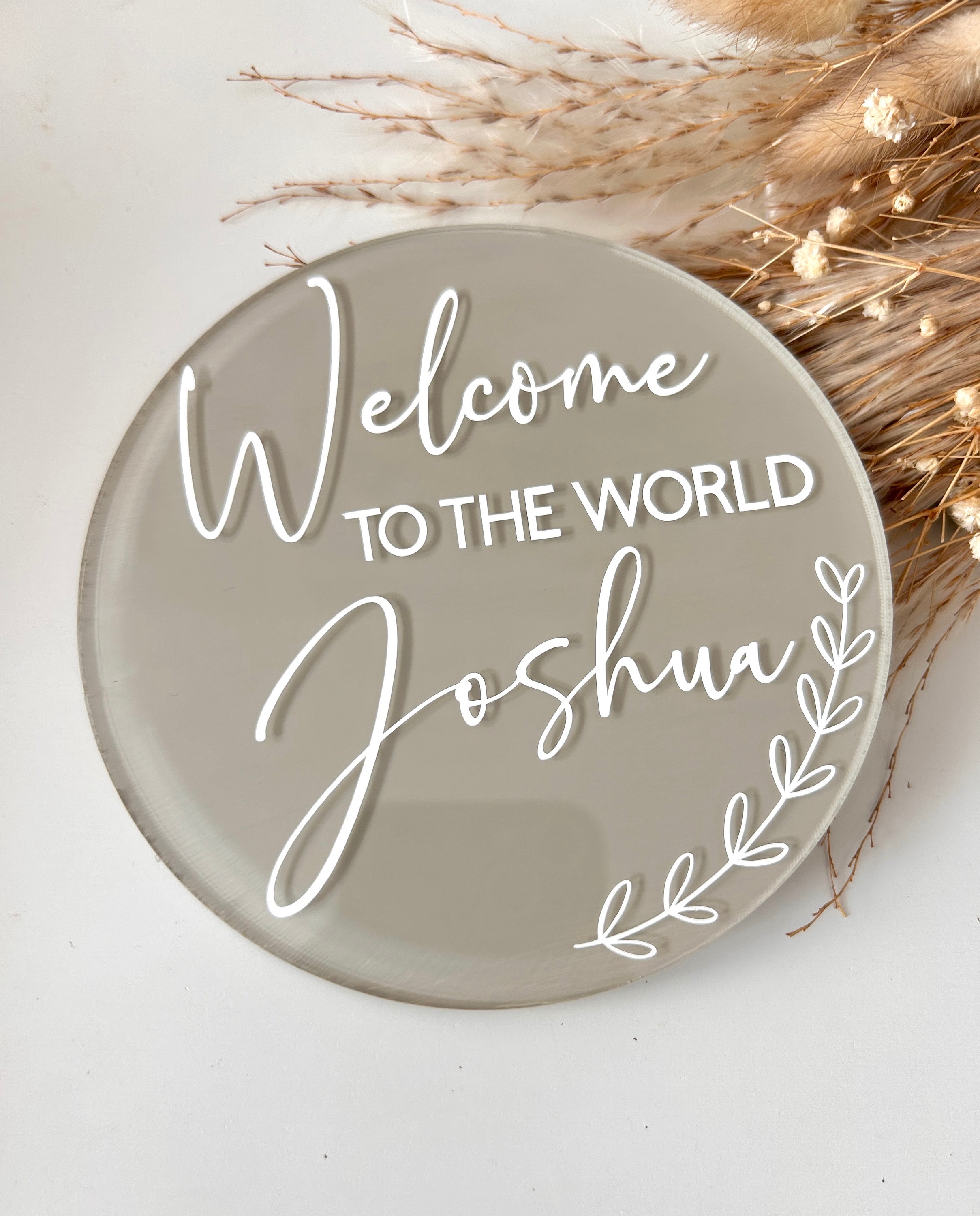Personalised Acrylic Disc, Welcome to the World Acrylic Disc, Baby Announcement Acrylic Disc