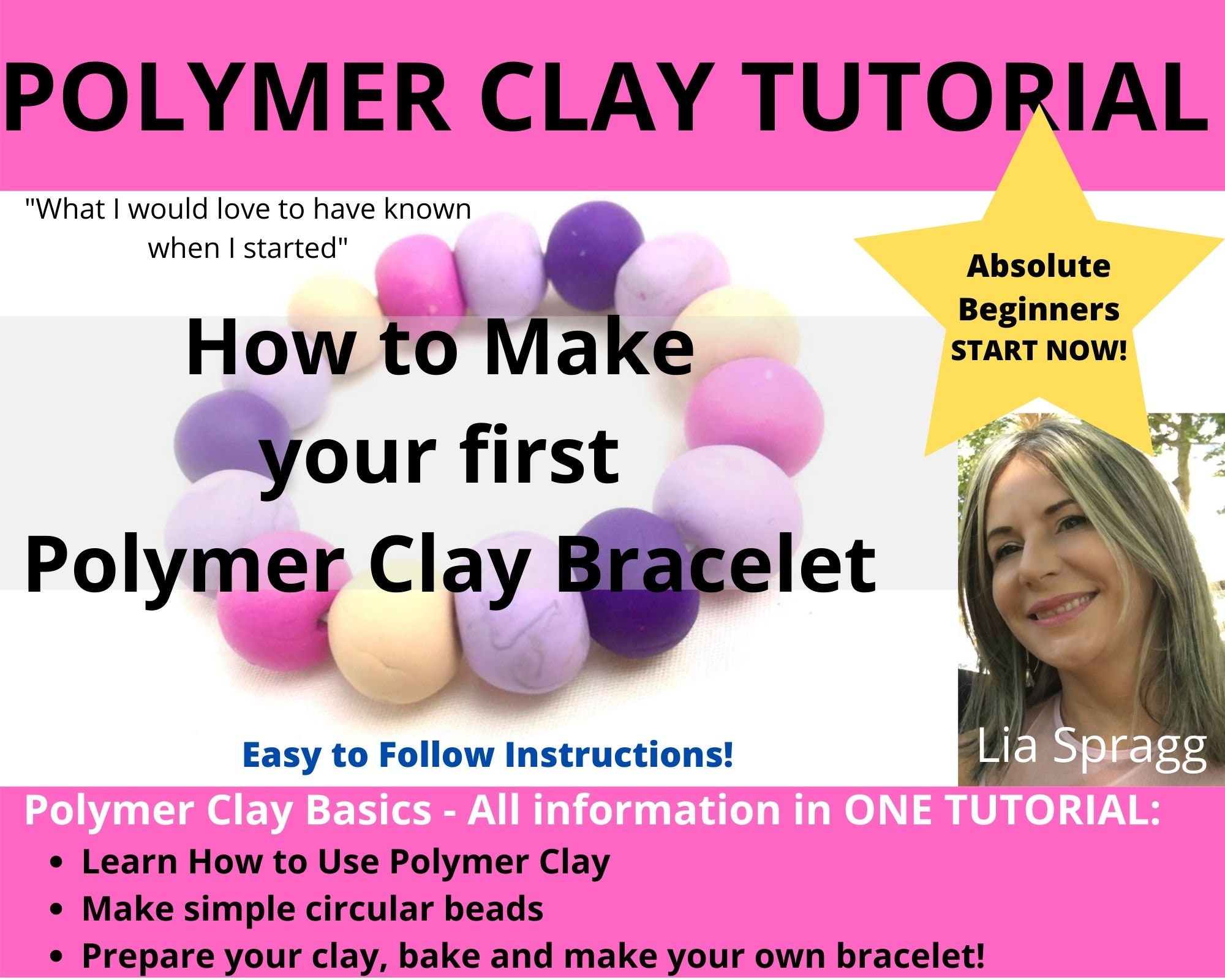 Polymer Clay Bracelet Beginner Tutorial 