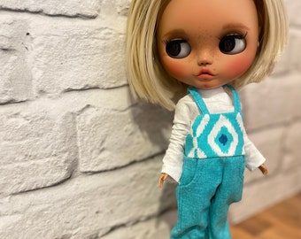 Blythe clothes Dungarees with real pockets