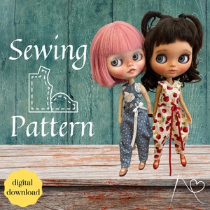 Blythe Clothes Pattern INSTANT DOWNLOAD PDF - dungarees sewing pattern