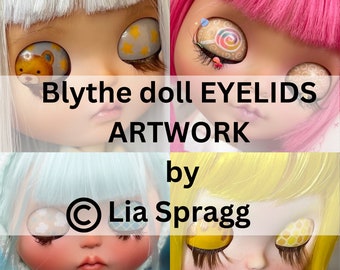 Blythe doll Eyelids Artwork by Lia Spragg - Personalise your Blythe doll's eyelids - MADE TO ORDER