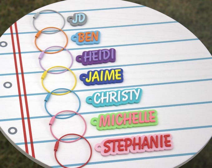 Personalized 3D Name Tag Keychain | Kids Backpack, Luggage, Diaper Bag Charm