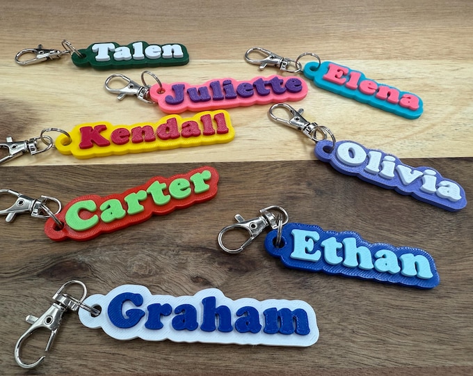 Personalized 3D Printed Name Tag: Backpack, Bag, Leash Accessory, Personalized luggage tag