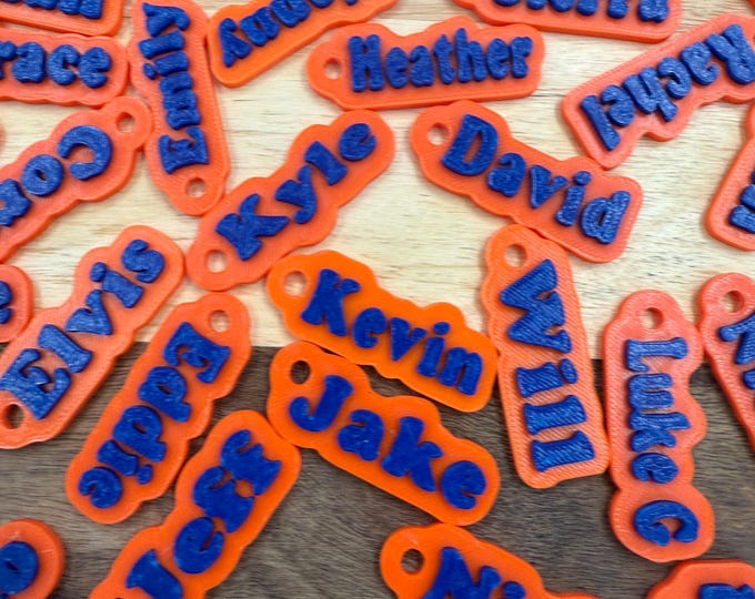 Bottle Name Tag, Personalized Name Keychain, Custom Backpack Tag, School Name Label, Tumbler Charm, Lunchbox Tag, 3D Printed Keychains