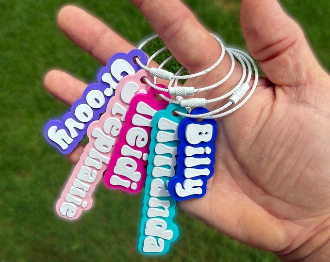Personalized Groovy 3D Printed Name Tag
