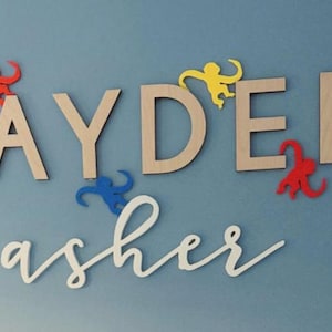 Adorable Monkey Nursery Wall Art for Baby Boy Birthday or Shower Gift
