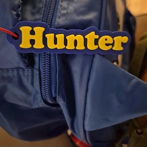 Personalized Name Tag with Cable Ring for Kids Backpacks and Water Bottles