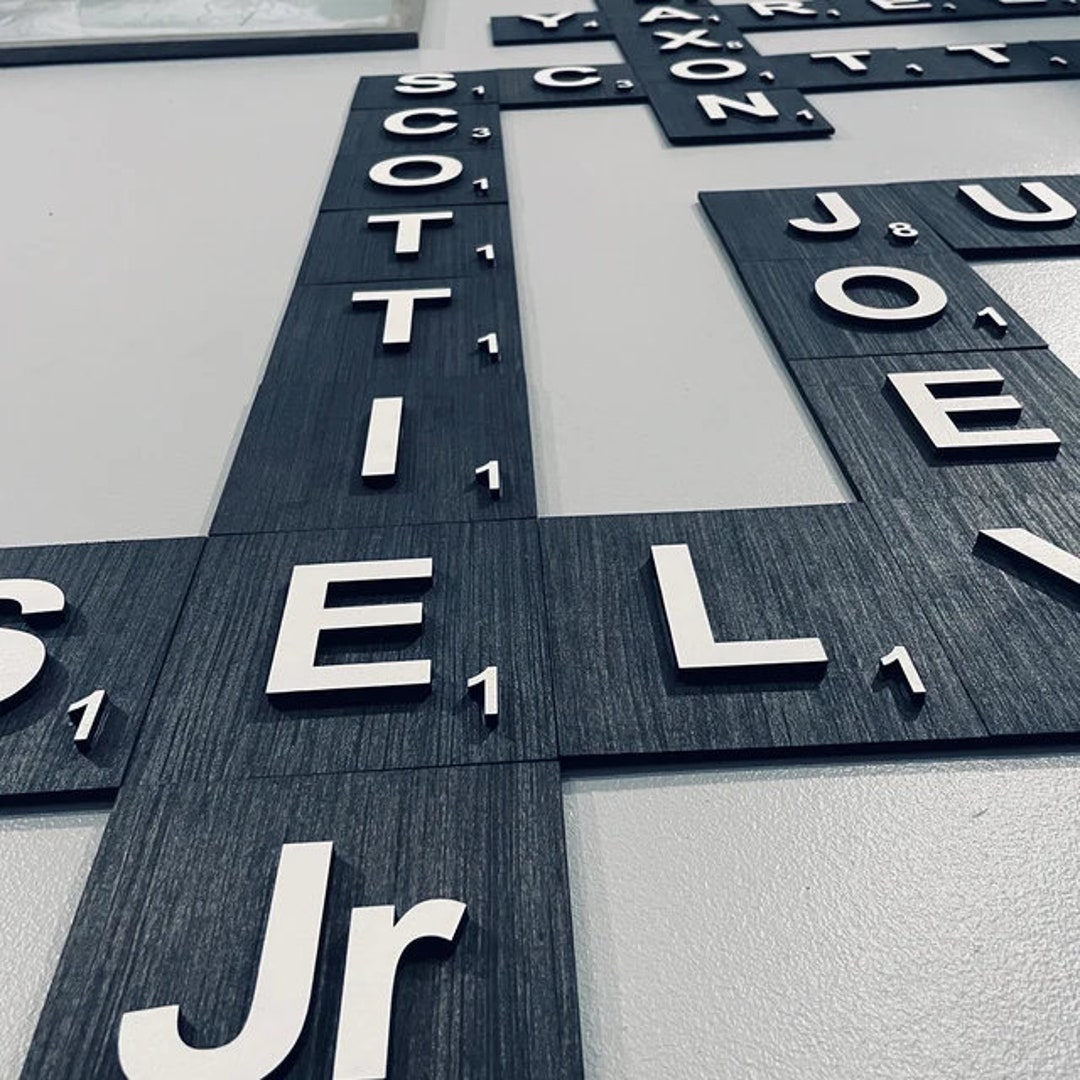 3D Scrabble Wall Tiles, Scrabble Wall Letters, Scrabble, Family