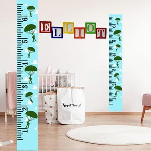 Toy Story Growth Chart: Canvas with Magnetic Hangers for Kids' Room Decor including hanging hardware