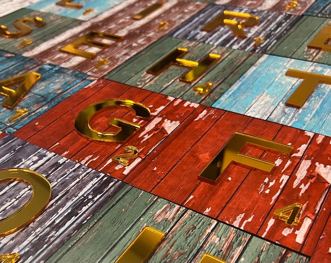 Vibrant Acrylic Scrabble Tiles for Unique Family Wall Art in 14 Colors