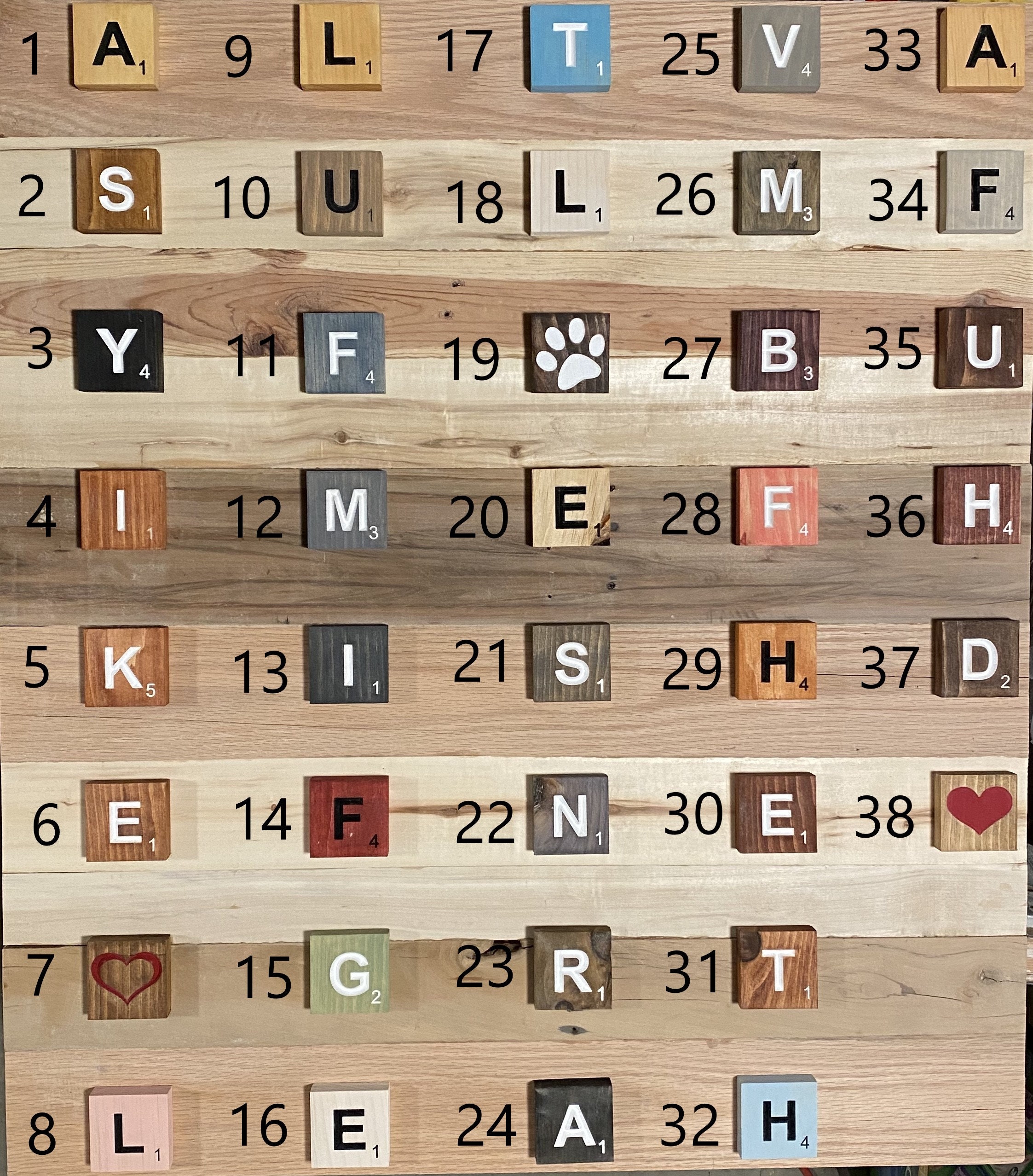 Scrabble wall art
