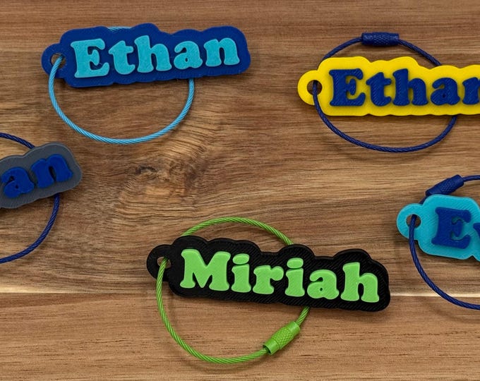Bottle Name Tag, Personalized Name Keychain, Custom Backpack Tag, School Name Label, Tumbler Charm, Lunchbox Tag, 3D Printed Keychains