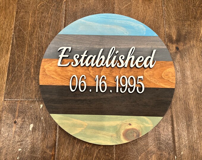 12” Round Established Sign,gallery wall,family wall decor,
