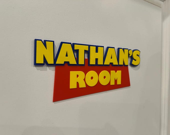 Custom Children's Name Plaque for Bedroom Decor in Toy Story Theme