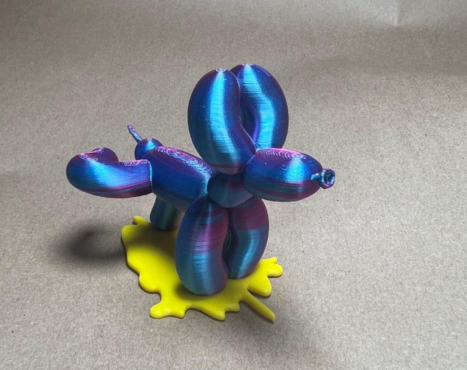Balloon dog peeing, funny art, gift for family and friends,Gift for mom,3D printed Animal,Balloon cake topper