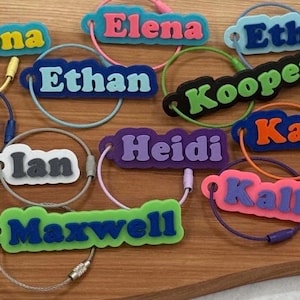 Custom 3D Printed Name Tag | Personalized Keychain Charm for School Backpacks, Bottles